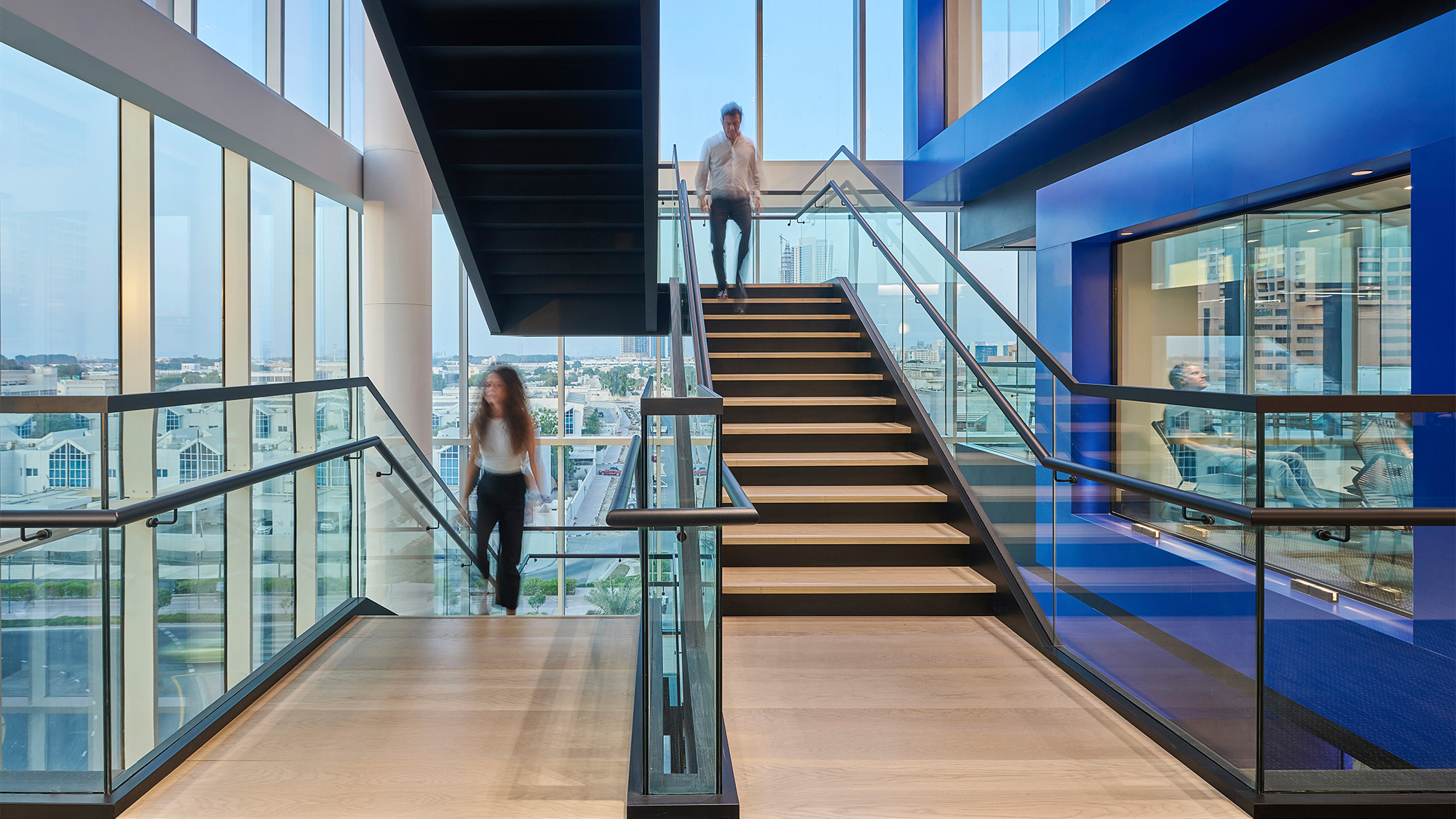 Interior stair at Confidential Financial Services Regional Headquarters, Dubai, United Arab Emirates.