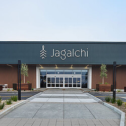 A building with a sign on the front.